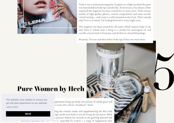 Немецкий блоггер Masha Sedgwick о Pure Woman - смотри блог